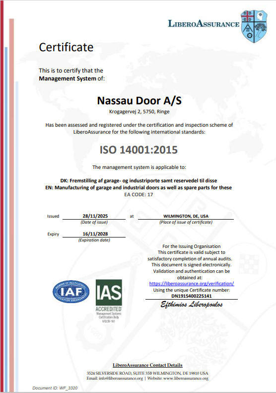 ISO 14001:2015 gecertificeerd